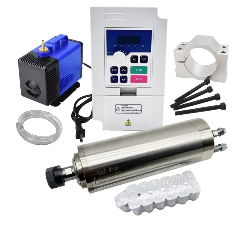 Kit Motor Spindle CNC 80MM 2.2 - 2.2Kw Water Cooled Spindle Kit Vfd ulasan dan harga